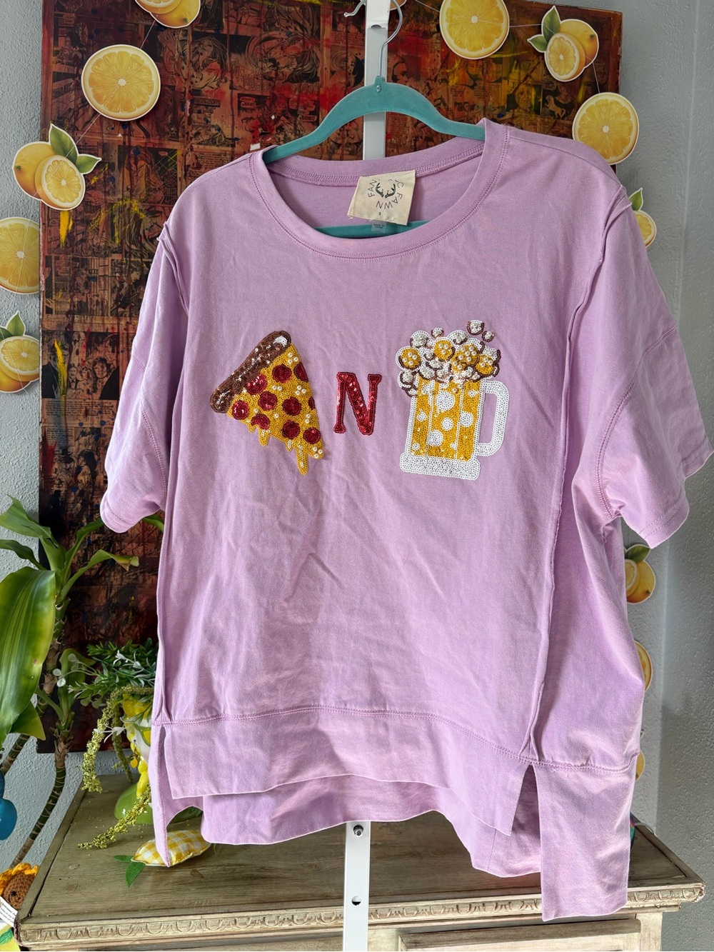Fantastic Fawn Pizza & Beer Size S Oversized